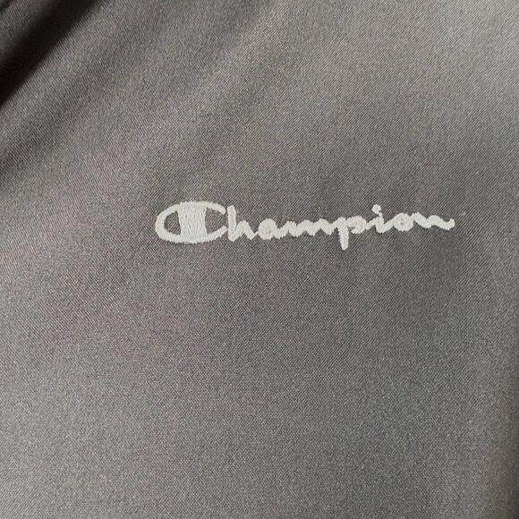 Vintage Champion Black Red Reversible Hooded Jacket Fleece Lining Zip-Up Large - Picture 3 of 9